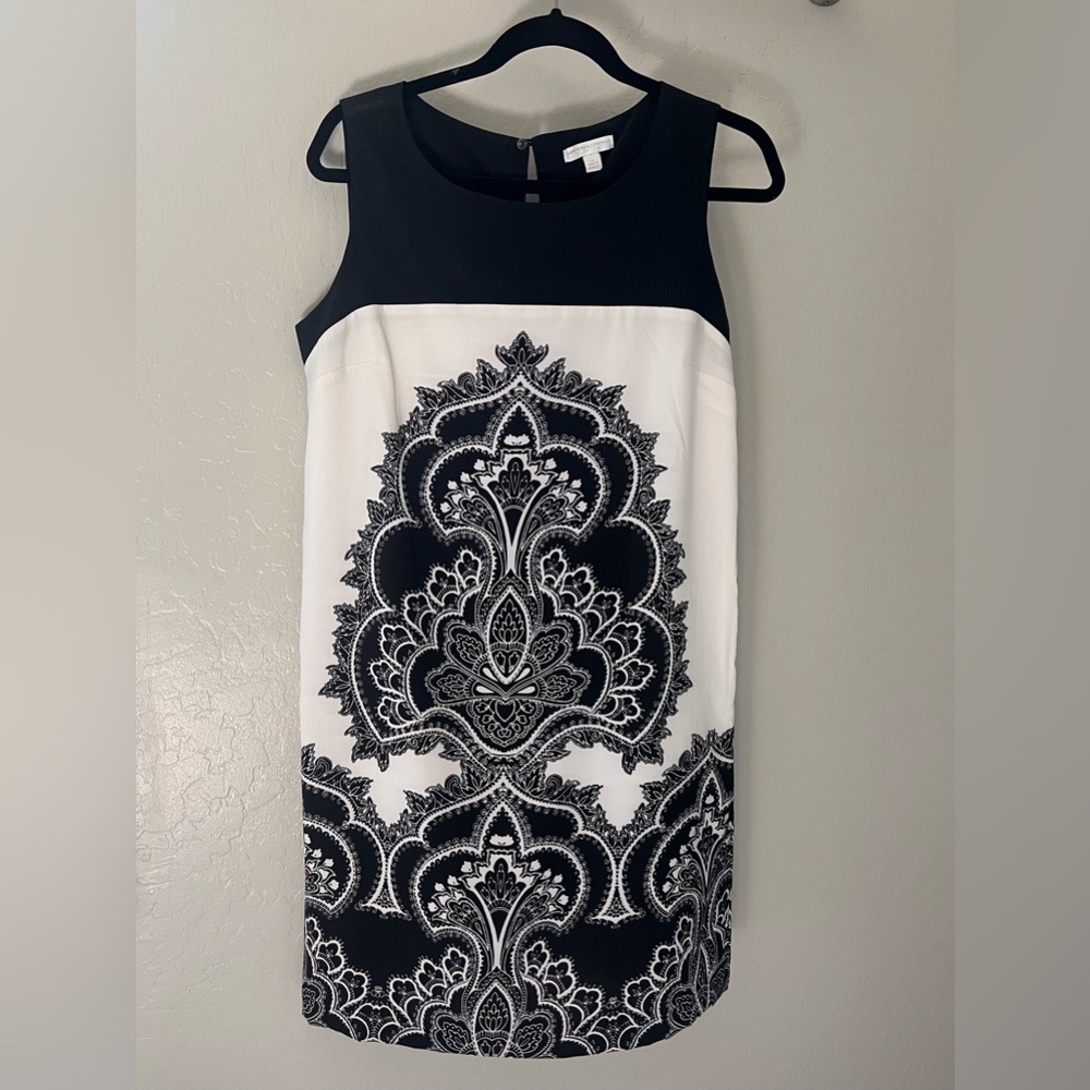New York & Company Black and White Sheath Dress